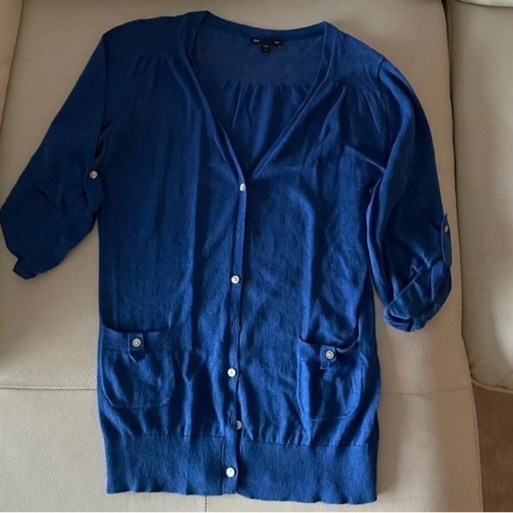 𝅺gap Cobalt Blue Cardigan Sweater - Picture 1 of 4